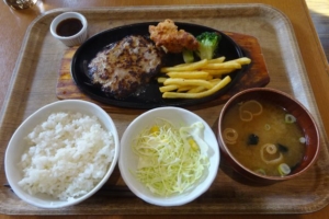 横浜「ファイヤーバーグ関内店」で注文した人気定食No.1「札幌ザンギとハンバーグ」